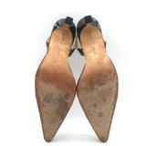 Manolo Blahnik Carolyne Slingback Pumps Black Patent Leather Size 38.5