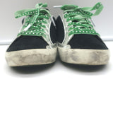 Golden Goose Archive Sneakers Black Suede & Silver Metallic Leather Size 36 NEW