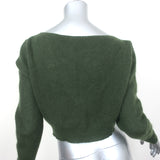 Jacquemus Le Cardigan Alzou Cropped Sweater Green Mohair-Blend Size 42