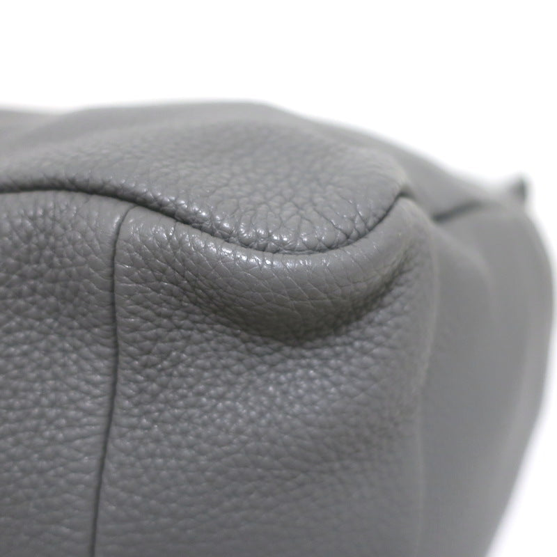 Prada Large Triangle Bag Gray Grained Leather NEW
