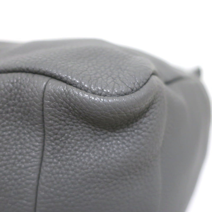 Prada Large Triangle Bag Gray Grained Leather NEW