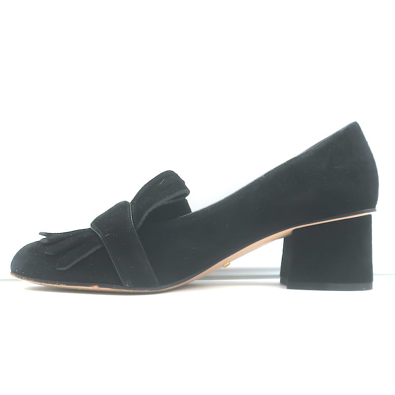 Gucci GG Marmont Fringed Suede Pumps Black Size 37.5