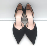 Celine d'Orsay Pumps Black Suede Size 38.5 Pointed Toe Heels