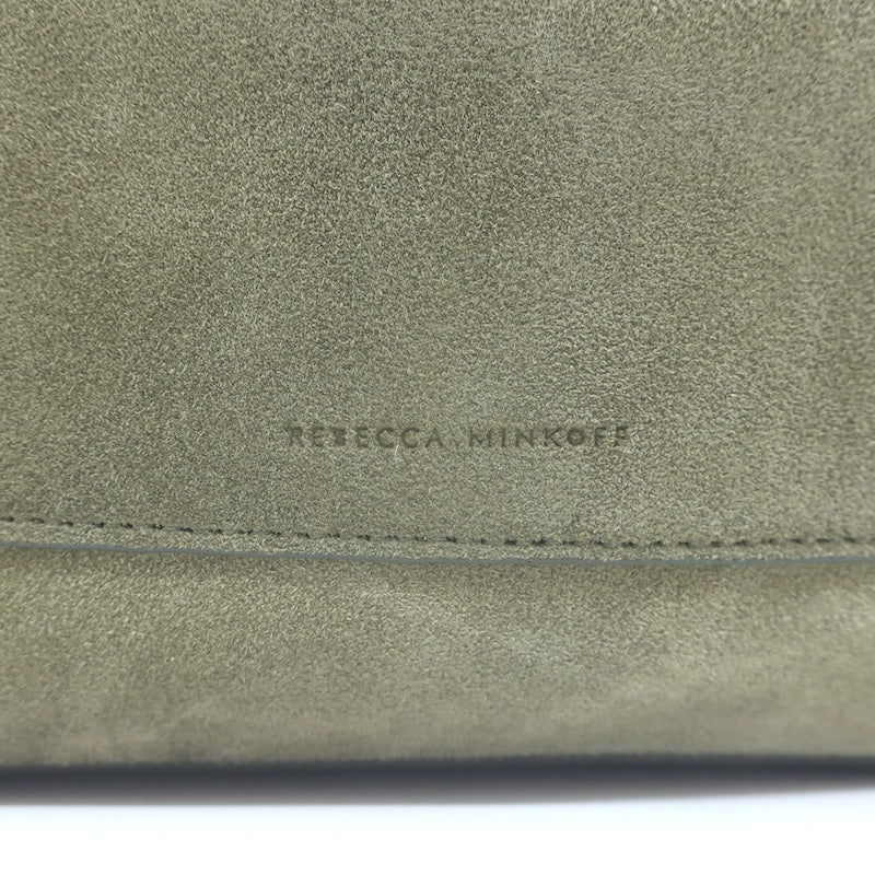 Rebecca Minkoff Nolita Studded Suede Hobo Olive Large Shoulder Bag NEW