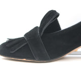 Gucci GG Marmont Fringed Suede Pumps Black Size 37.5