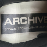 Golden Goose Archive Sneakers Black Suede & Silver Metallic Leather Size 36 NEW