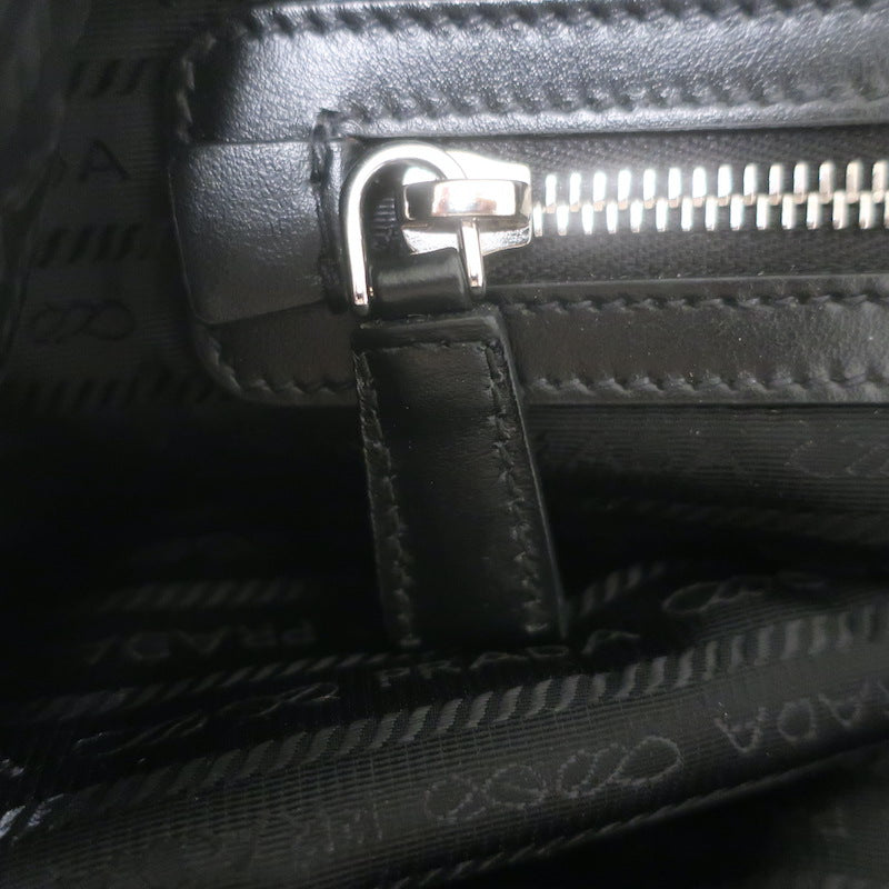 Prada Large Triangle Bag Gray Grained Leather NEW