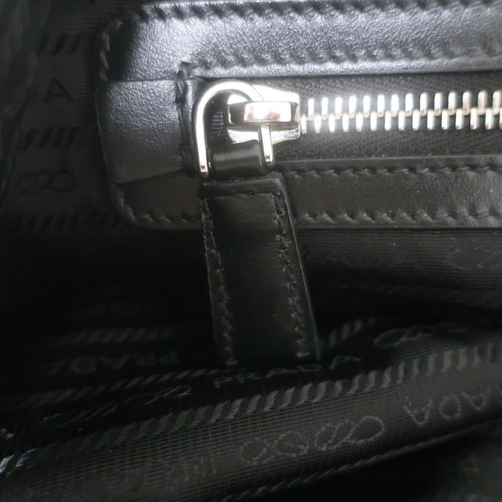 Prada Large Triangle Bag Gray Grained Leather NEW