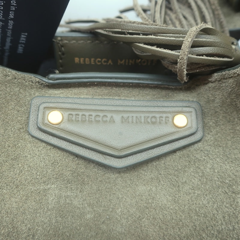 Rebecca Minkoff Nolita Studded Suede Hobo Olive Large Shoulder Bag NEW