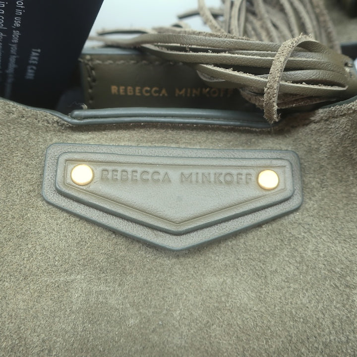 Rebecca Minkoff Nolita Studded Suede Hobo Olive Large Shoulder Bag NEW