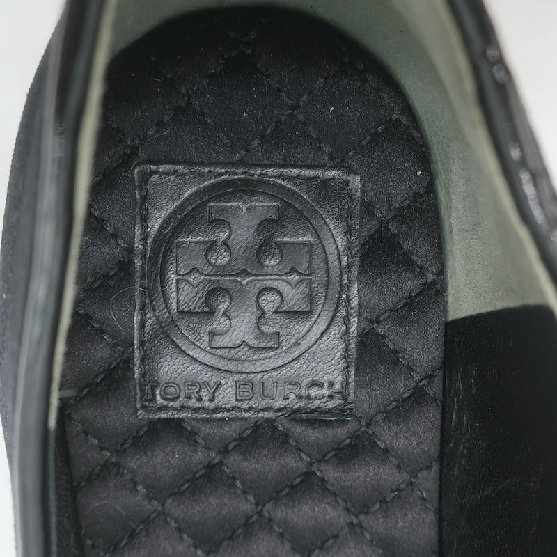 Tory Burch Easton Scarab Smoking Slippers Black Velvet Size 10 Slip-On Flats
