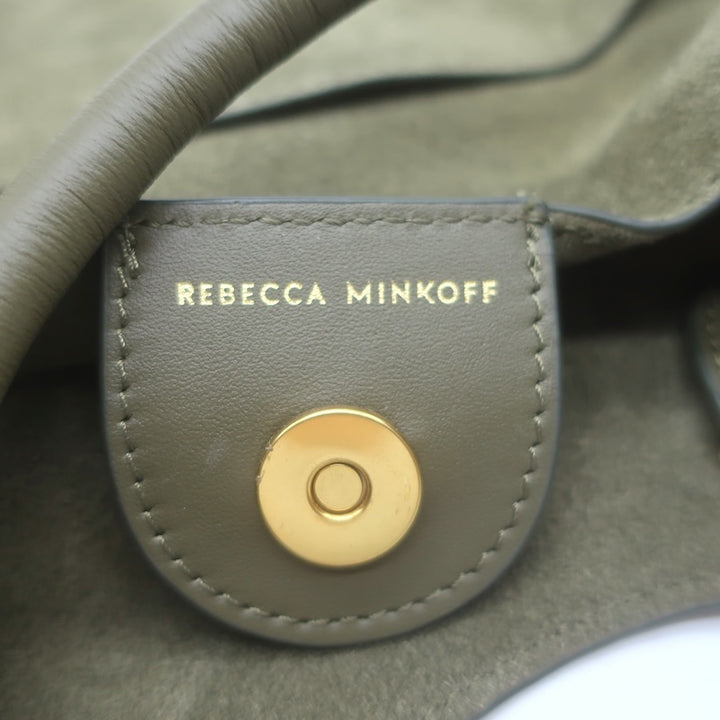 Rebecca Minkoff Nolita Studded Suede Hobo Olive Large Shoulder Bag NEW