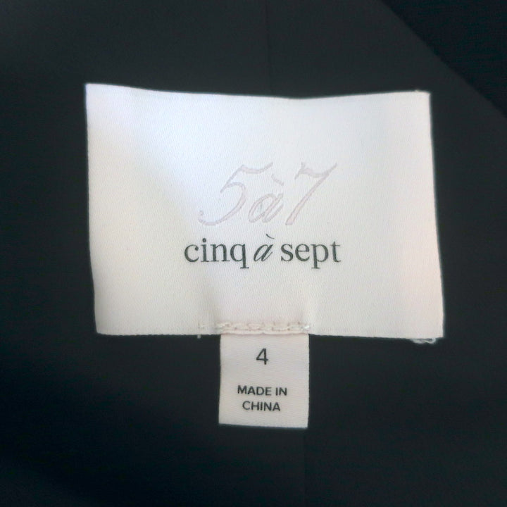 Cinq a Sept Dulcina One-Shoulder Asymmetrical Midi Dress Black Crepe Size 4