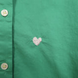 Kerri Rosenthal Heart Elbow Patch Shirt Green Size Large Long Sleeve Top