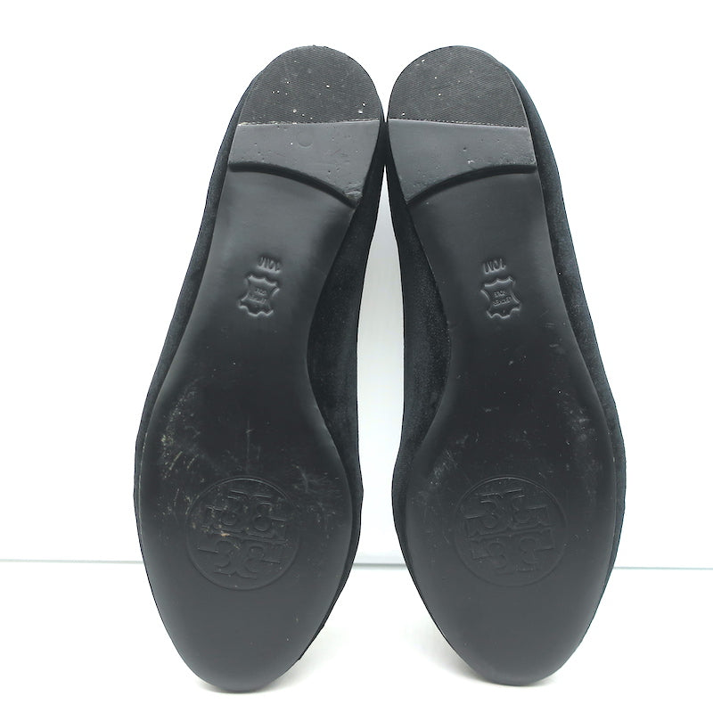 Tory Burch Easton Scarab Smoking Slippers Black Velvet Size 10 Slip-On Flats