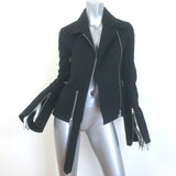 Courreges Perfecto Moto Jacket Black Modular Cotton Size 34