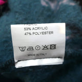 Aries Cropped Hooded Jacket Blue/Black Printed Fleece Size Large