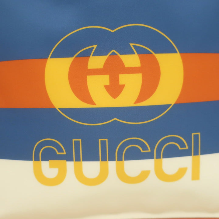 Gucci Kids Interlocking G Logo Striped Nylon Tote Bag Orange/Blue NEW