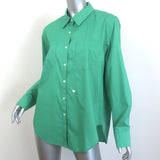 Kerri Rosenthal Heart Elbow Patch Shirt Green Size Large Long Sleeve Top