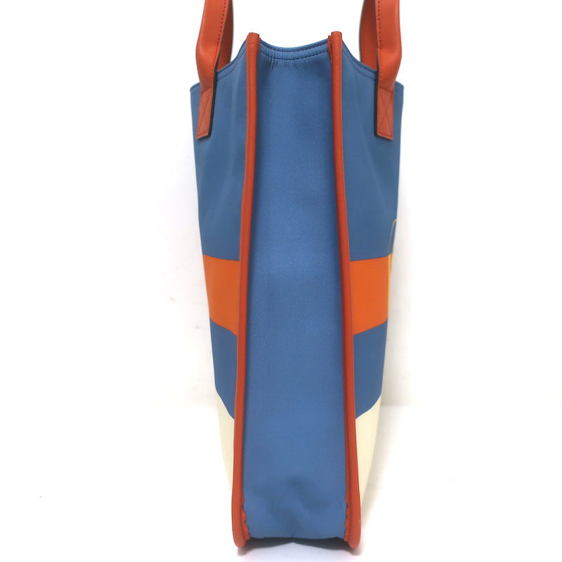Gucci Kids Interlocking G Logo Striped Nylon Tote Bag Orange/Blue NEW
