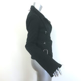 Courreges Perfecto Moto Jacket Black Modular Cotton Size 34