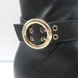 Jimmy Choo Blanka Wraparound-Buckle Ankle Boots Black Leather Size 38.5