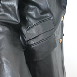 Nanushka Cancun Blazer Black Vegan Leather Size Large Two-Button Jacket