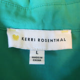 Kerri Rosenthal Heart Elbow Patch Shirt Green Size Large Long Sleeve Top