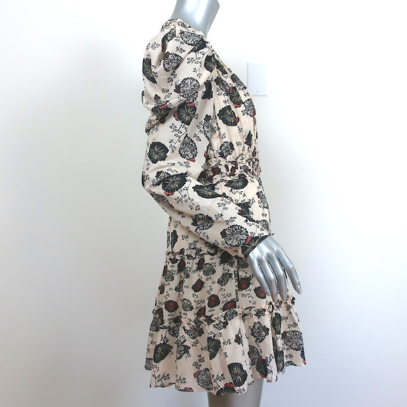 Ulla Johnson Ruffled Mini Dress Winsor Gardenia Print Voile Size 6 NEW