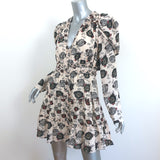 Ulla Johnson Ruffled Mini Dress Winsor Gardenia Print Voile Size 6 NEW