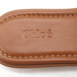Chloe Marcie Buckled Slide Sandals Brown Leather Size 38 NEW