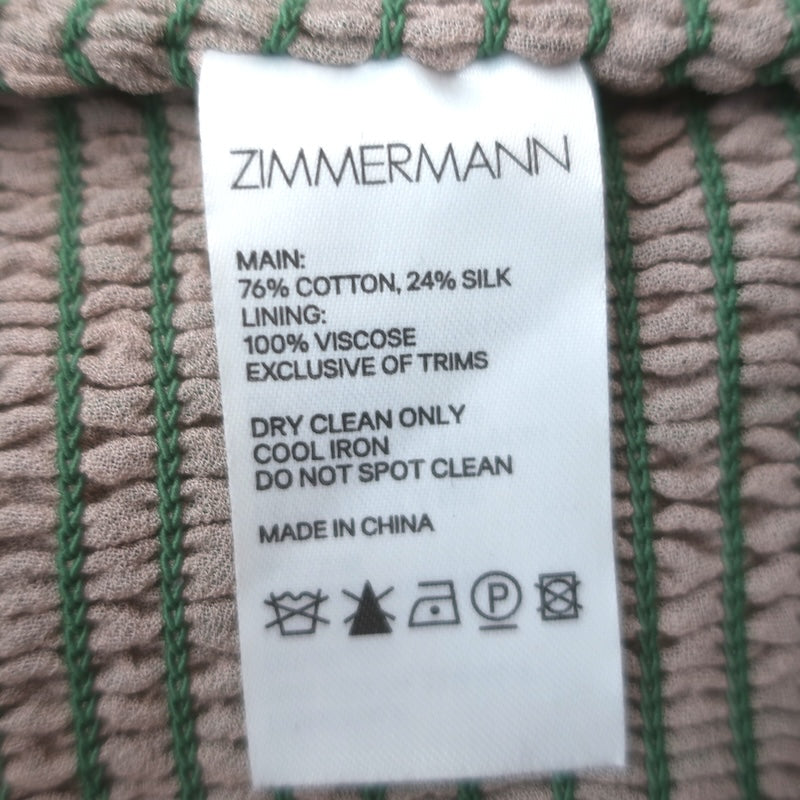Zimmermann Amari Off-Shoulder Crop Top Multicolor Printed Chiffon Size 3 NEW