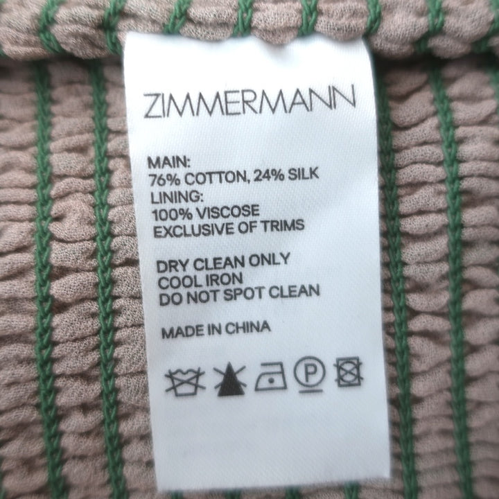 Zimmermann Amari Off-Shoulder Crop Top Multicolor Printed Chiffon Size 3 NEW