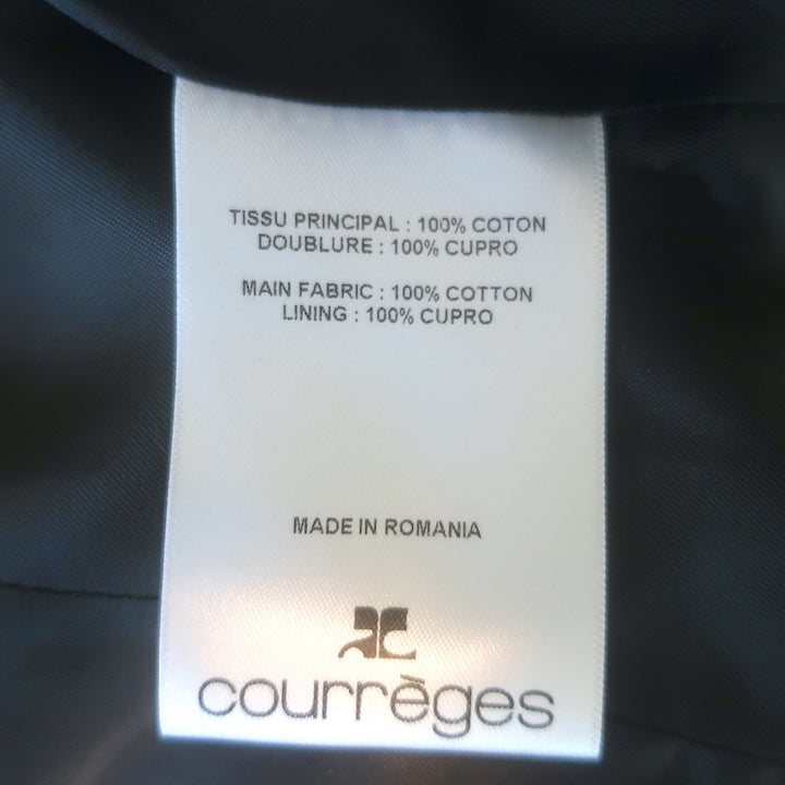 Courreges Perfecto Moto Jacket Black Modular Cotton Size 34