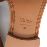 Chloe Marcie Buckled Slide Sandals Brown Leather Size 38 NEW