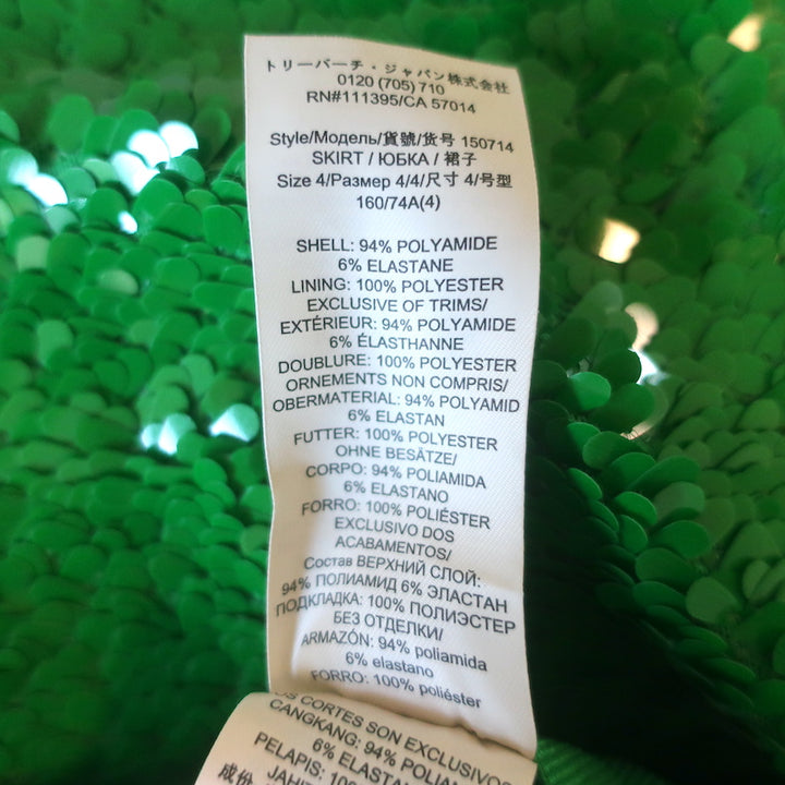 Tory Burch Sequined Midi Skirt Green Size 4