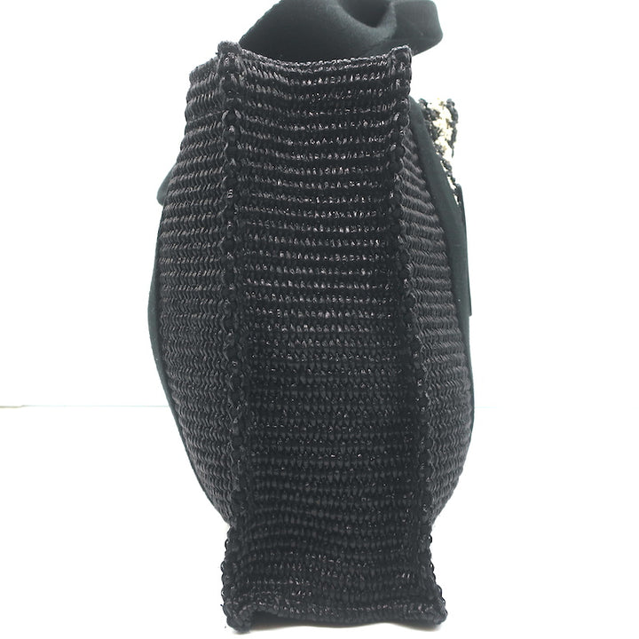 Isabel Marant Aruba Small Tote Bag Black/White Woven Raffia NEW