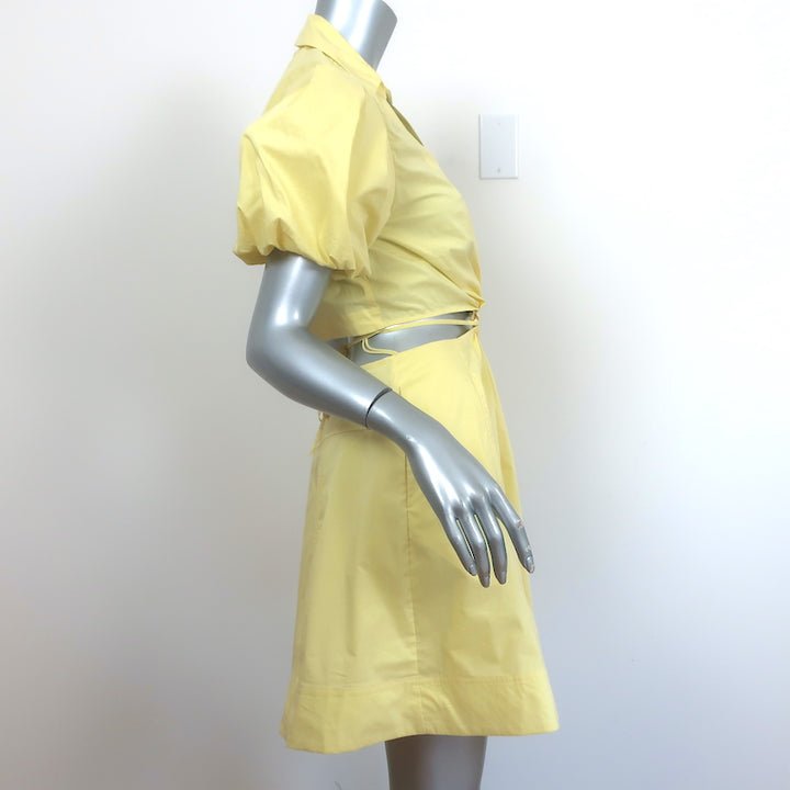 Jonathan Simkhai Aulora Cutout Mini Dress Chamomile Cotton Size Small NEW
