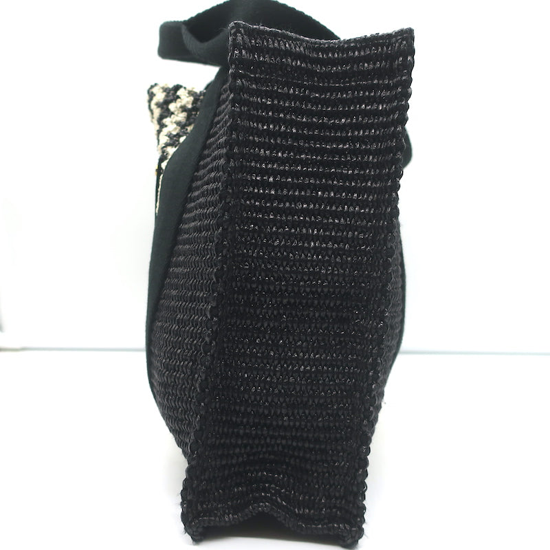 Isabel Marant Aruba Small Tote Bag Black/White Woven Raffia NEW