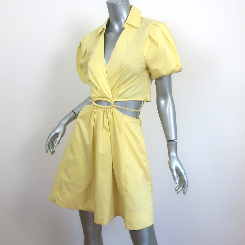 Jonathan Simkhai Aulora Cutout Mini Dress Chamomile Cotton Size Small NEW