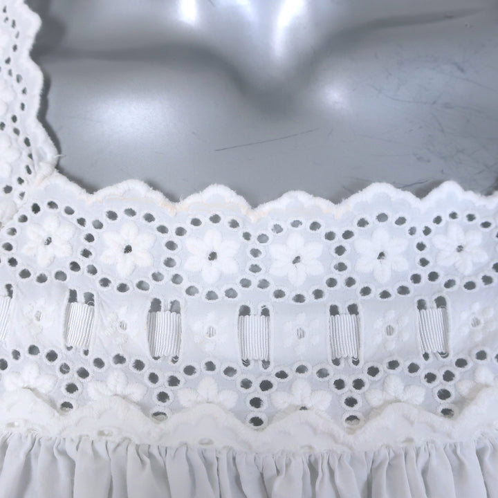 Doen Sterling Eyelet-Embroidered Puff Sleeve Mini Dress White Size Medium