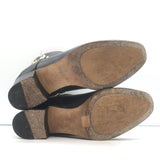 Jimmy Choo Blanka Wraparound-Buckle Ankle Boots Black Leather Size 38.5