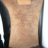 Jimmy Choo Blanka Wraparound-Buckle Ankle Boots Black Leather Size 38.5