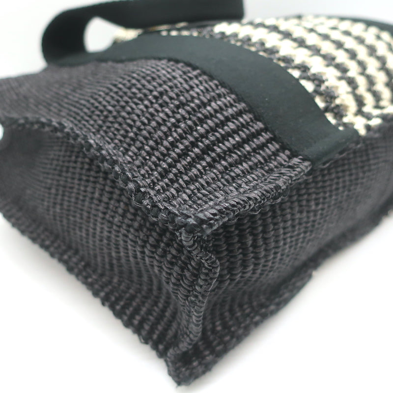 Isabel Marant Aruba Small Tote Bag Black/White Woven Raffia NEW