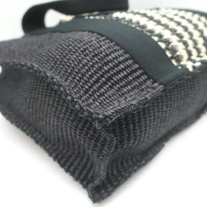 Isabel Marant Aruba Small Tote Bag Black/White Woven Raffia NEW