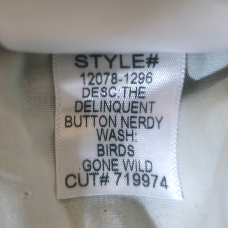 MOTHER The Delinquent Button Nerdy Wide Leg Jeans Birds Gone Wild Size 29 NEW