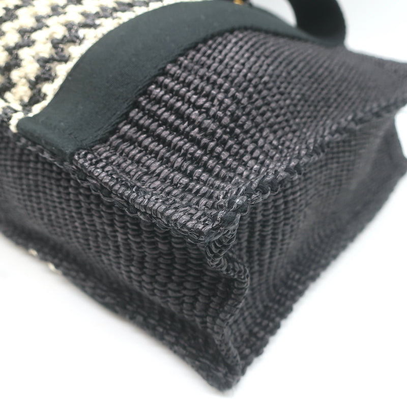 Isabel Marant Aruba Small Tote Bag Black/White Woven Raffia NEW