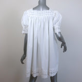 Doen Sterling Eyelet-Embroidered Puff Sleeve Mini Dress White Size Medium