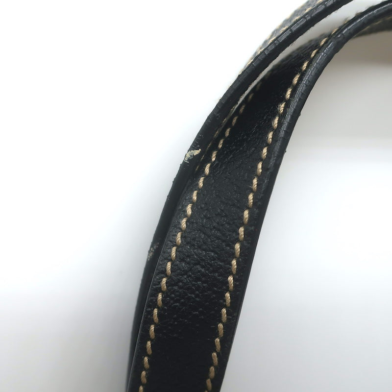 Gucci Charmy Medium Shoulder Bag Black Leather-Trim Chain Print Satin