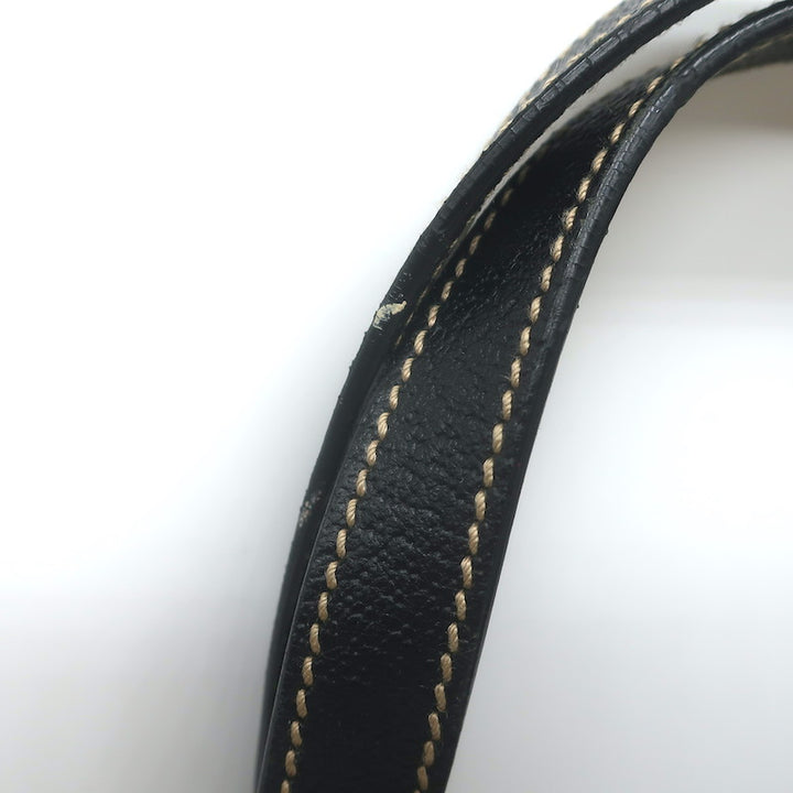 Gucci Charmy Medium Shoulder Bag Black Leather-Trim Chain Print Satin